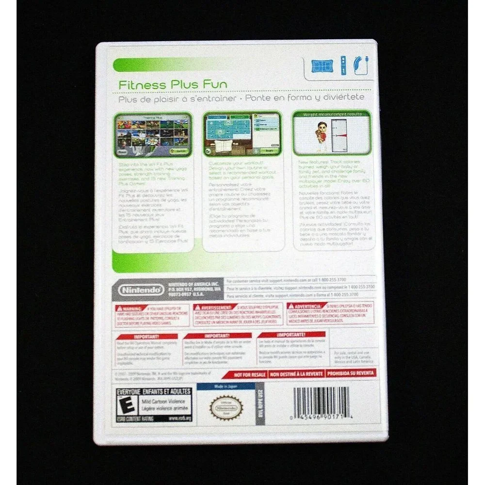 Nintendo Wii Plus Fit Fitness‎ Game Complete w/ Manual Tested